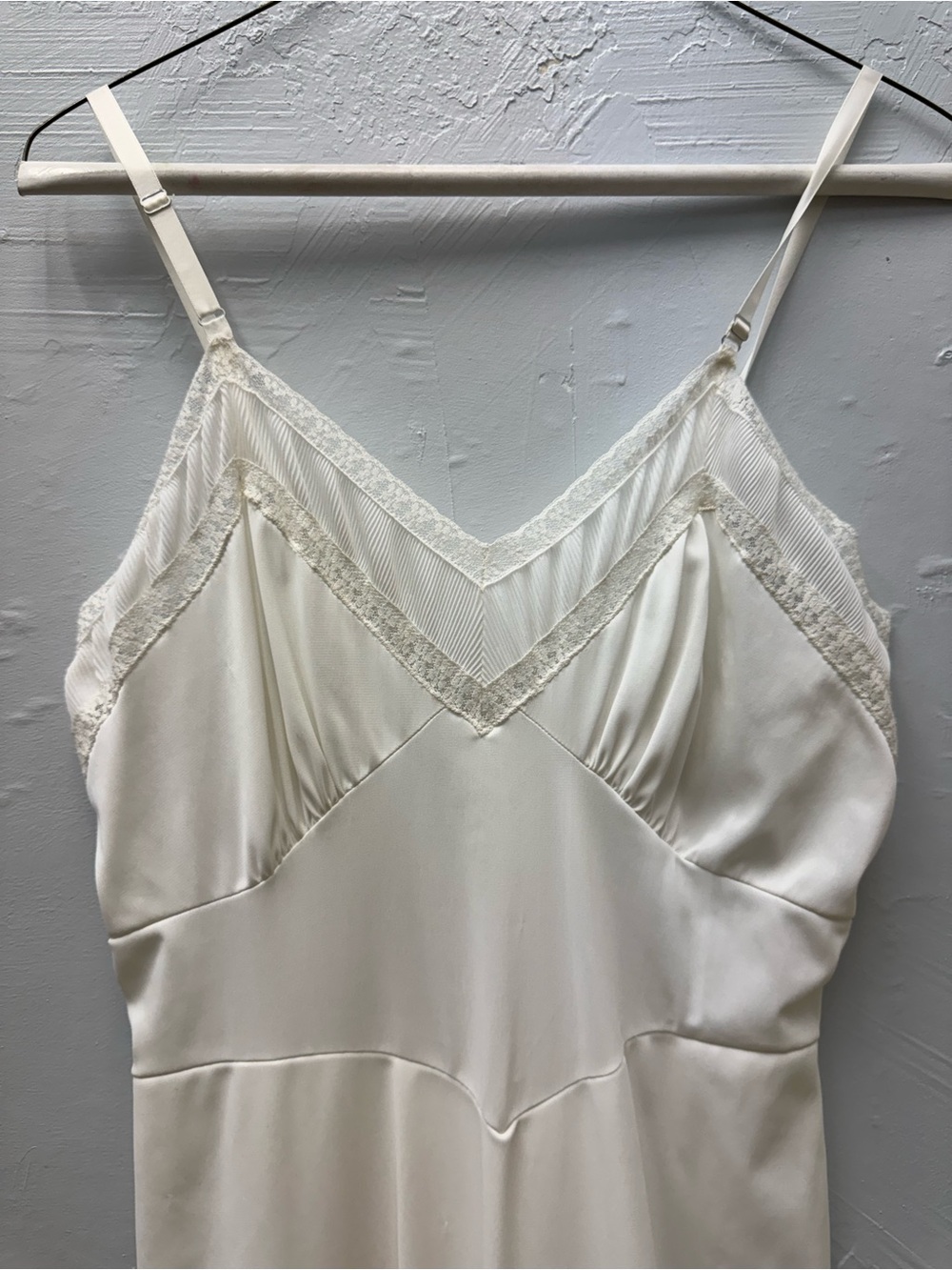 Women's Ivory Slip Dress / nightgown with Lace Trim